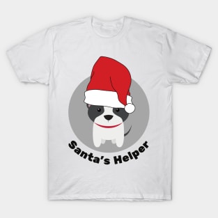 Cute Christmas Dog, Santa's Helper, Christmas Family Pyjama Top Design T-Shirt